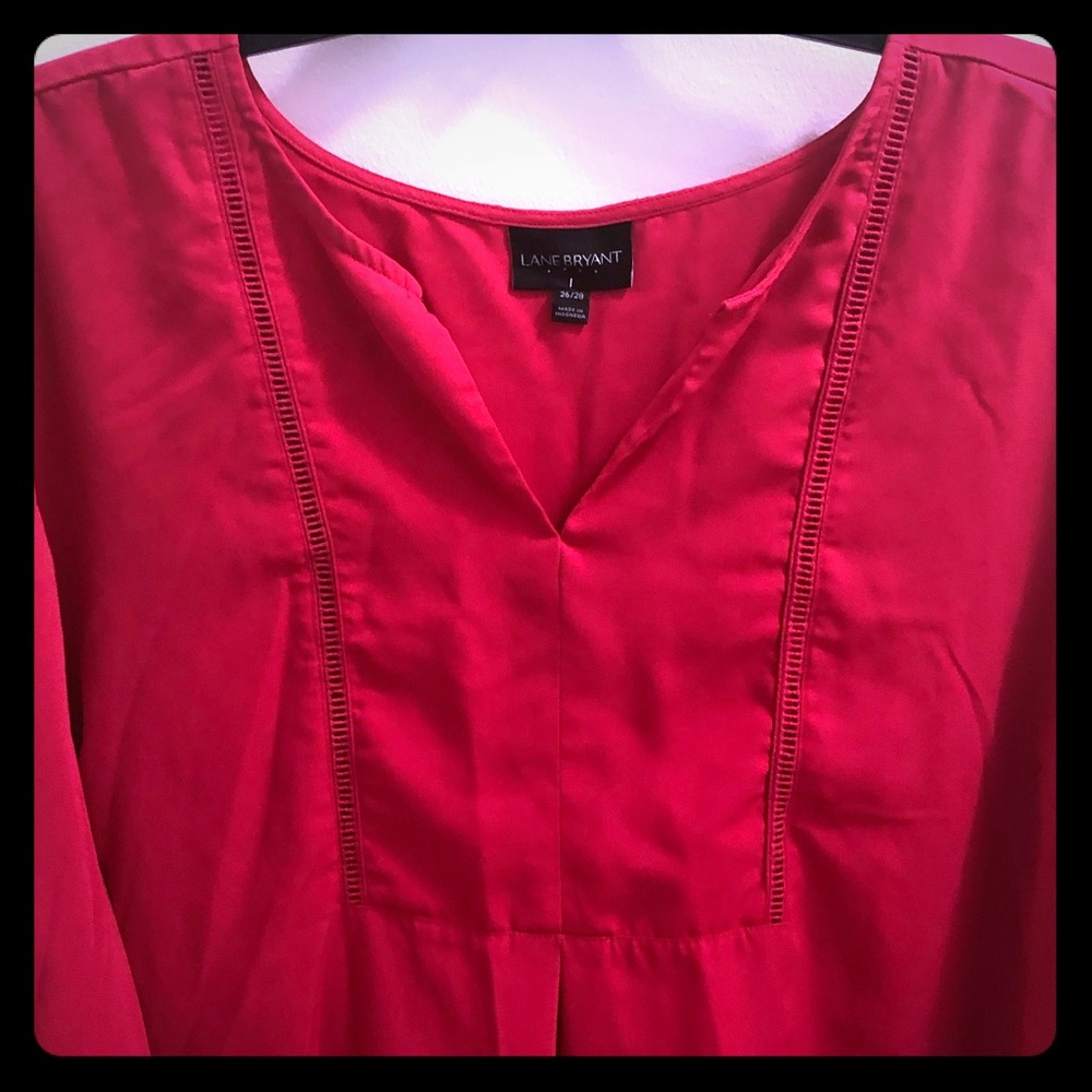 Lane Bryant pink blouse with neck accent 26/28
